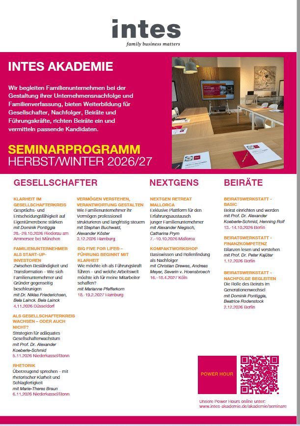 Titelseite Seminarprogramm Herbst/Winter 2026/27